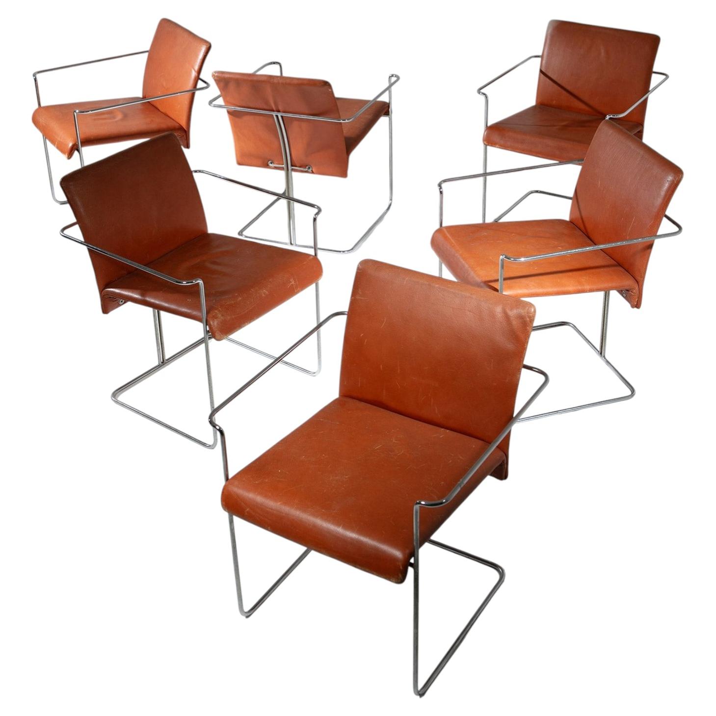 Set of "P15" Armchairs by Ernesto Redaelli for Saporiti, Italy, 1970s