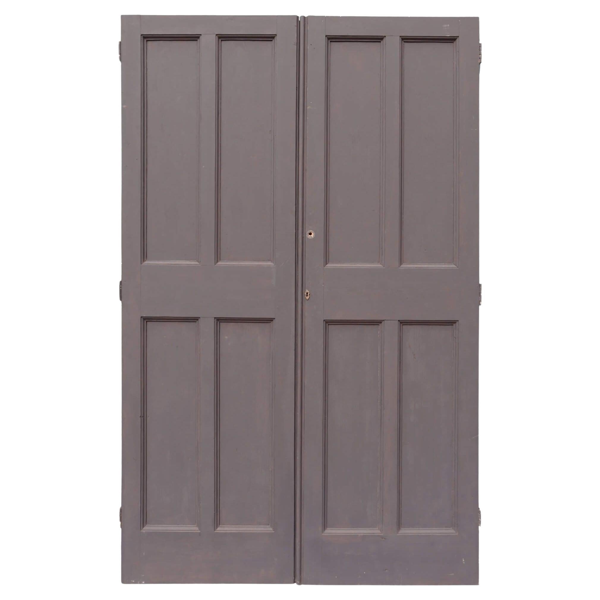 Ensemble de portes d'armoire victorienne en pin peint et récupéré
