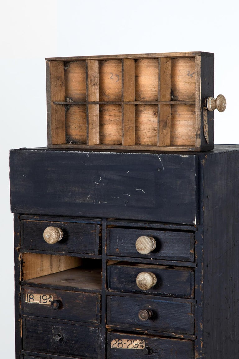Set of Painted Pine Watchmaker’s Drawers, circa 1920 at 1stDibs