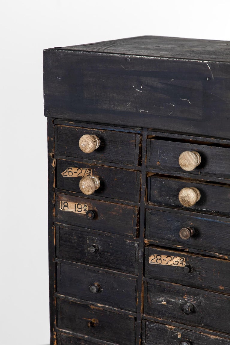 Set of Painted Pine Watchmaker’s Drawers, circa 1920 at 1stDibs