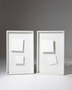 Ensemble de peintures "Autour de Malevitch" de Poul Pedersen, danois, 1976