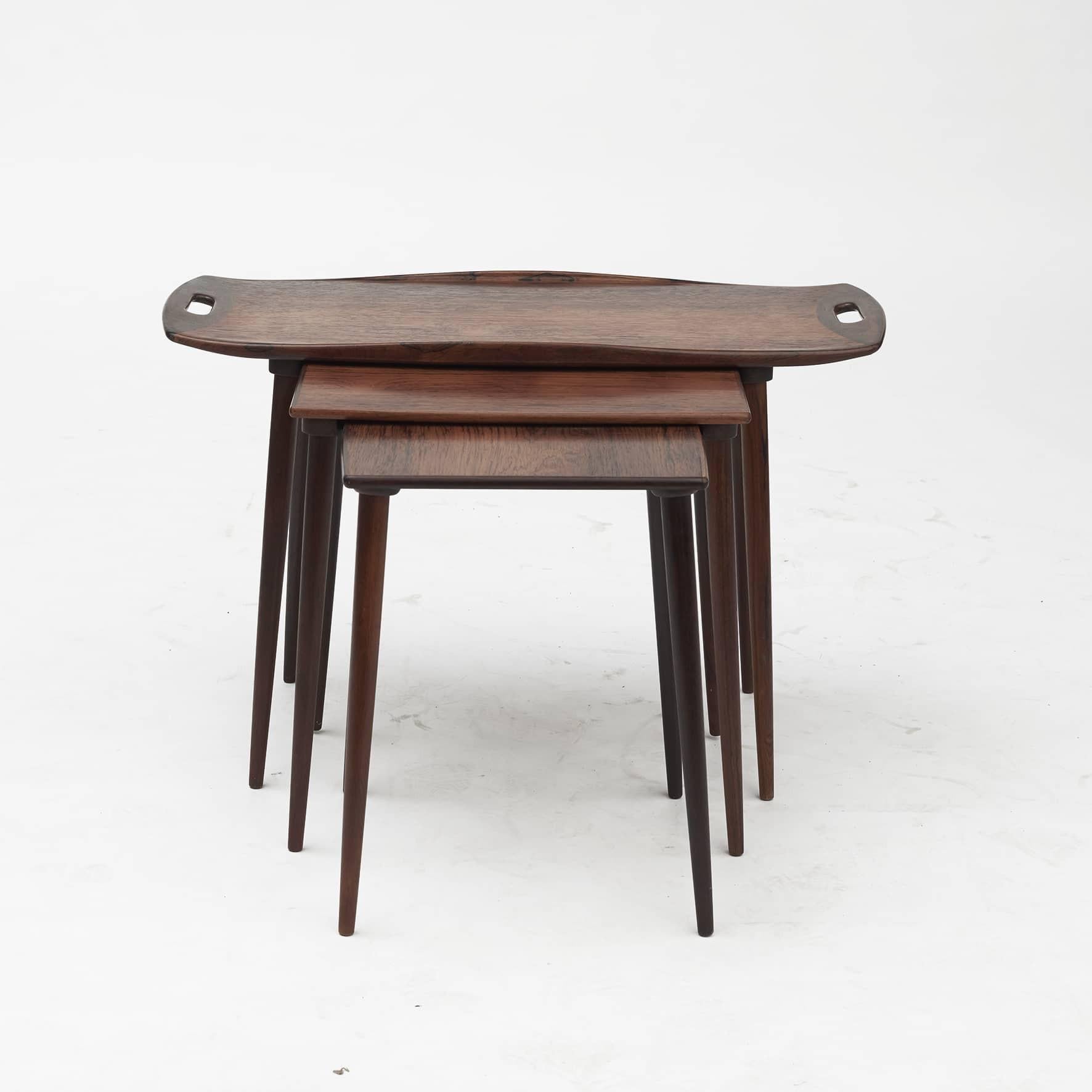 Scandinavian Modern Set of Hard Wood Nesting Tables by Jens H. Quistgaard