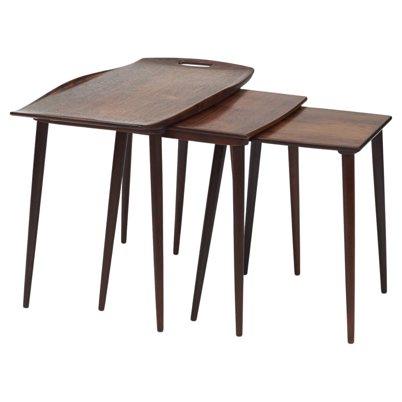 Set of Hard Wood Nesting Tables by Jens H. Quistgaard