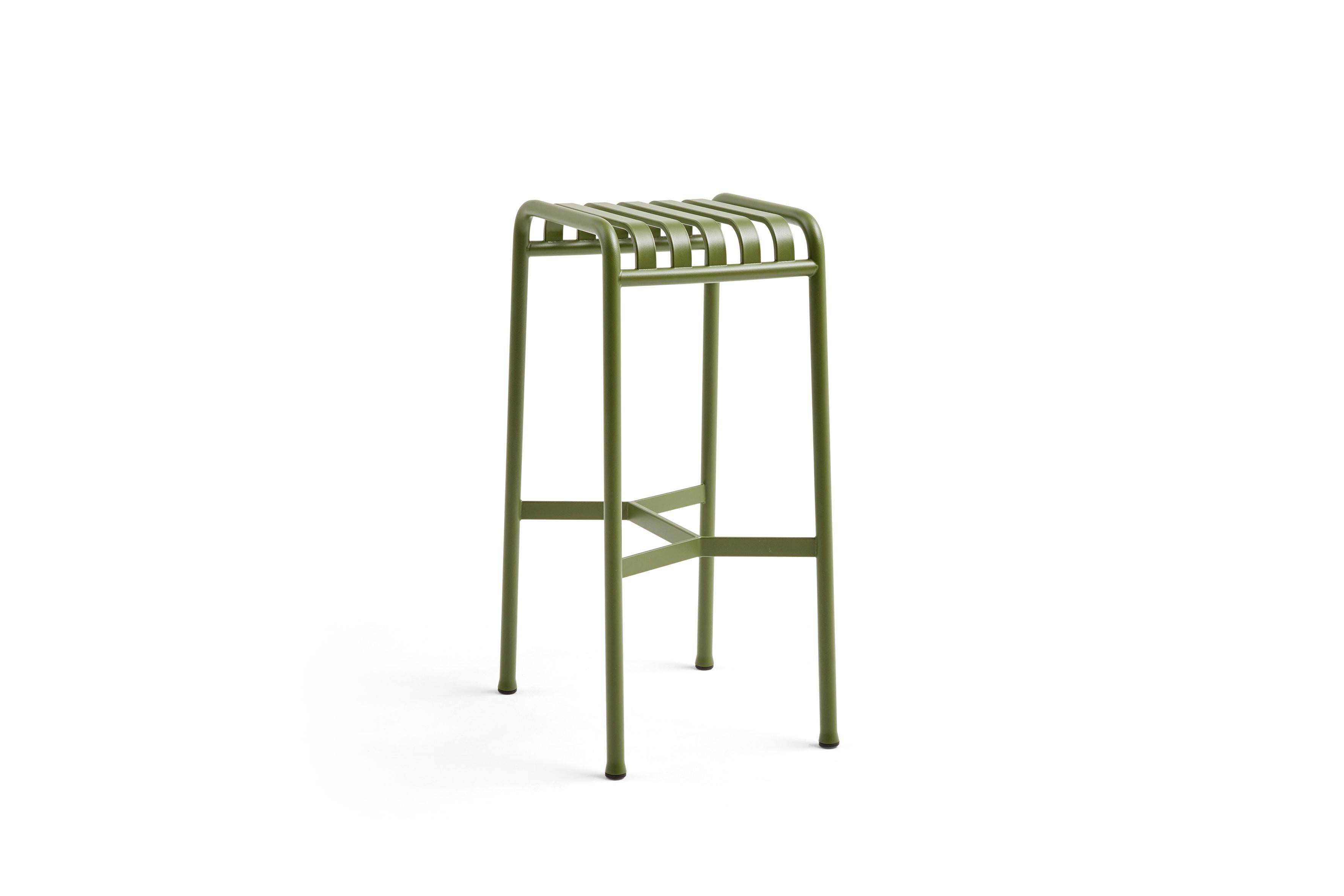 Chinese Set of Palissade Cone Table & Bar Stools-olive-by Ronan/Erwan Bouroullec for Hay For Sale