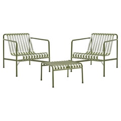 Set of Palissade Lounge Chairs & Ottoman Olive by Ronan/Erwan Bouroullec for Hay