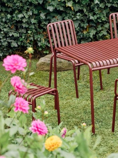 Set of Palissade Table & 4 Chairs, Iron Red by Ronan/Erwan Bouroullec for Hay
