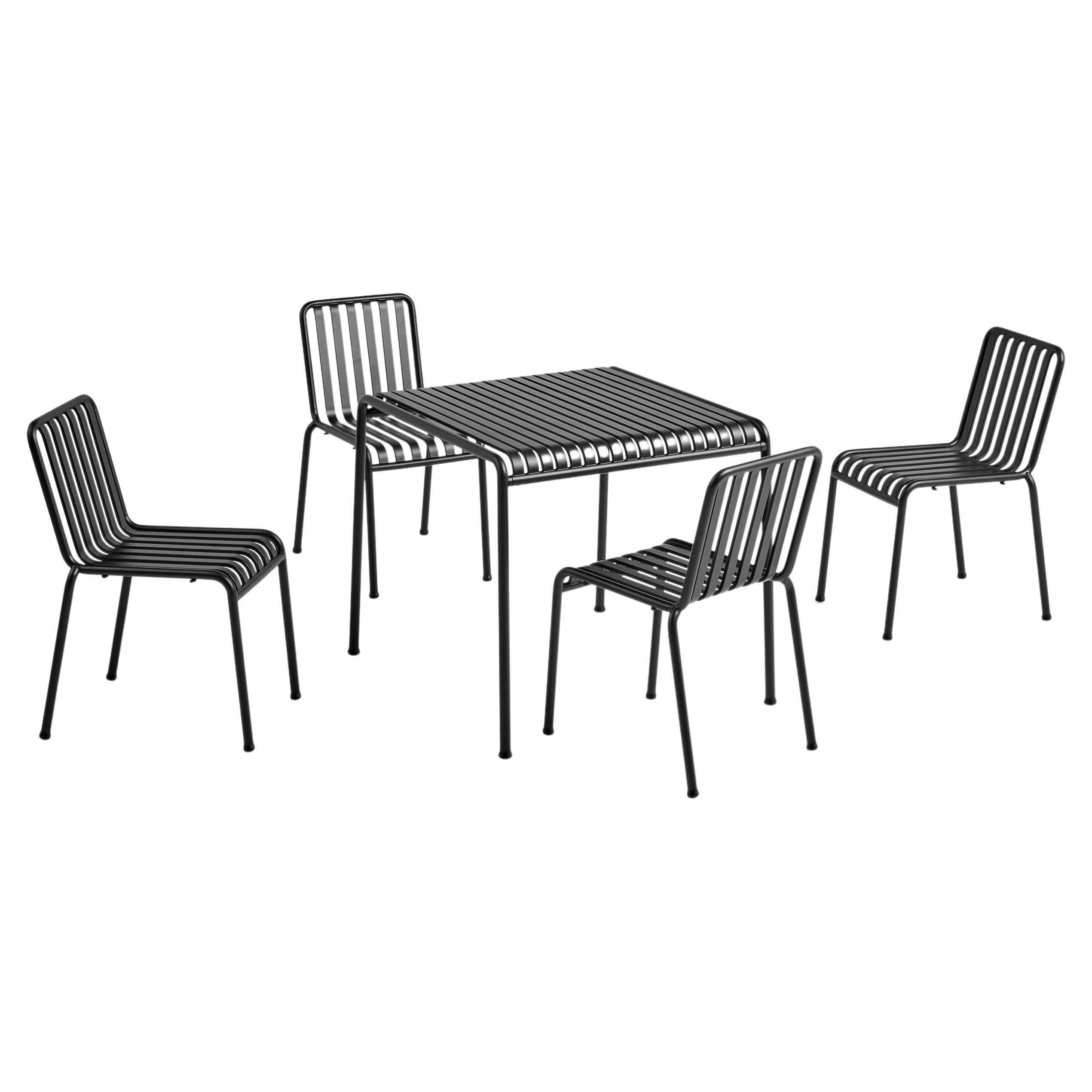 Ensemble de tables et chaises Palissade, anthracite de Ronan/Erwan Bouroullec pour Hay
