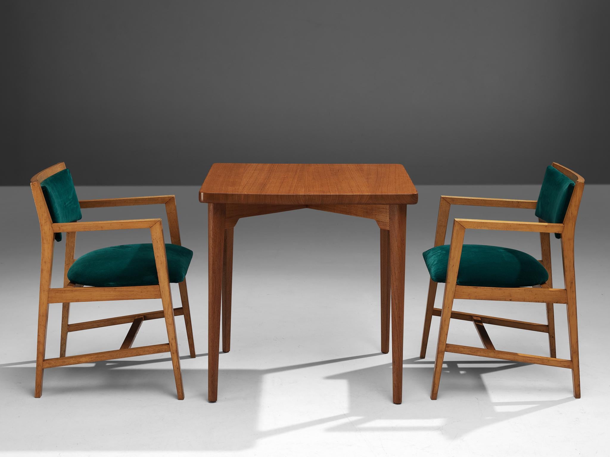 Ensemble de tables d'appoint Palle Suenson en teck massif avec fauteuils Edward Wormley  Bon état - En vente à Waalwijk, NL