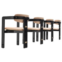 Set of "Pamplona" Chairs in Soft Pink Leather by Augusto Savini