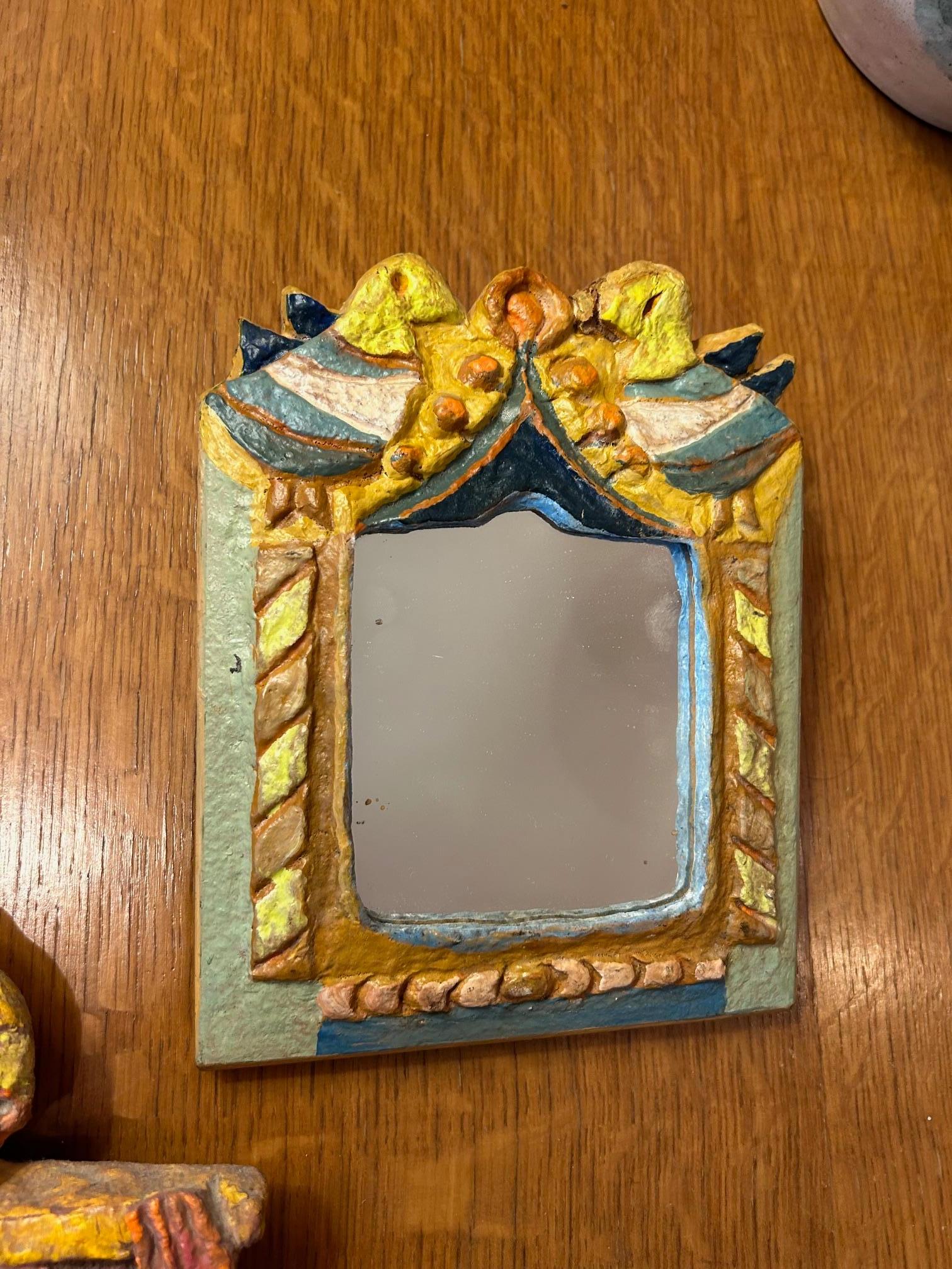 Conjunto de espejo de papel maché de Les Argonautes, Francia años 70 Moderno en venta