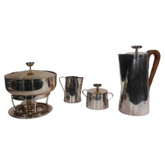 Set of Parzinger Design for Silversmiths Mueck Cary Serveware c. 1950/60's