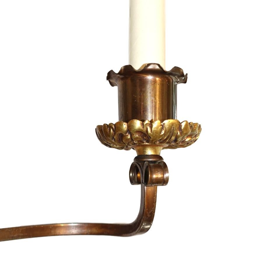 Set of Patinated Bronze French Sconces, Sold in Pairs In Good Condition For Sale In New York, NY