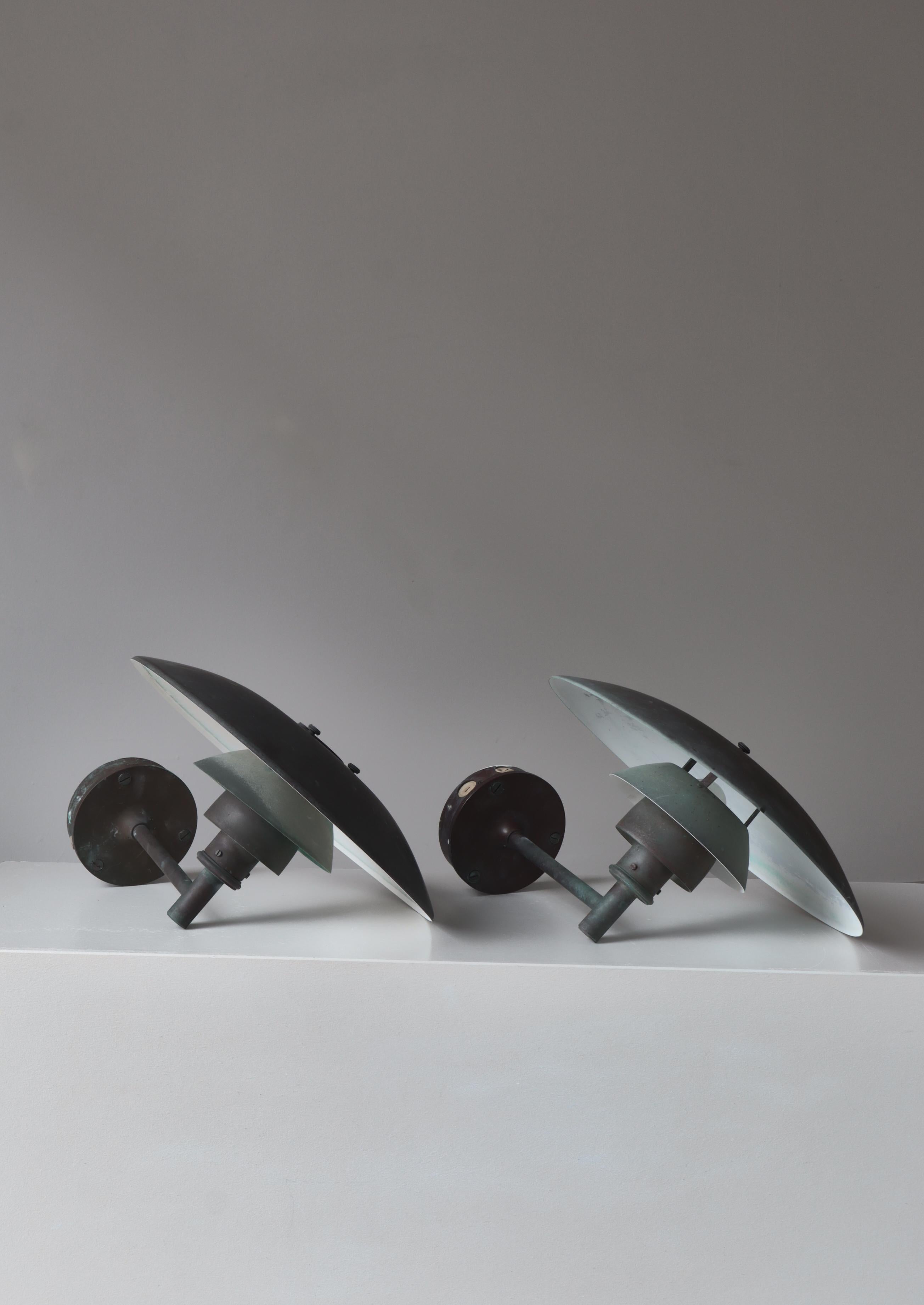 Late 20th Century Set of Patinated Copper Outdoor PH-lamps, Poul Henningesen, Louis Poulsen, 1970s For Sale
