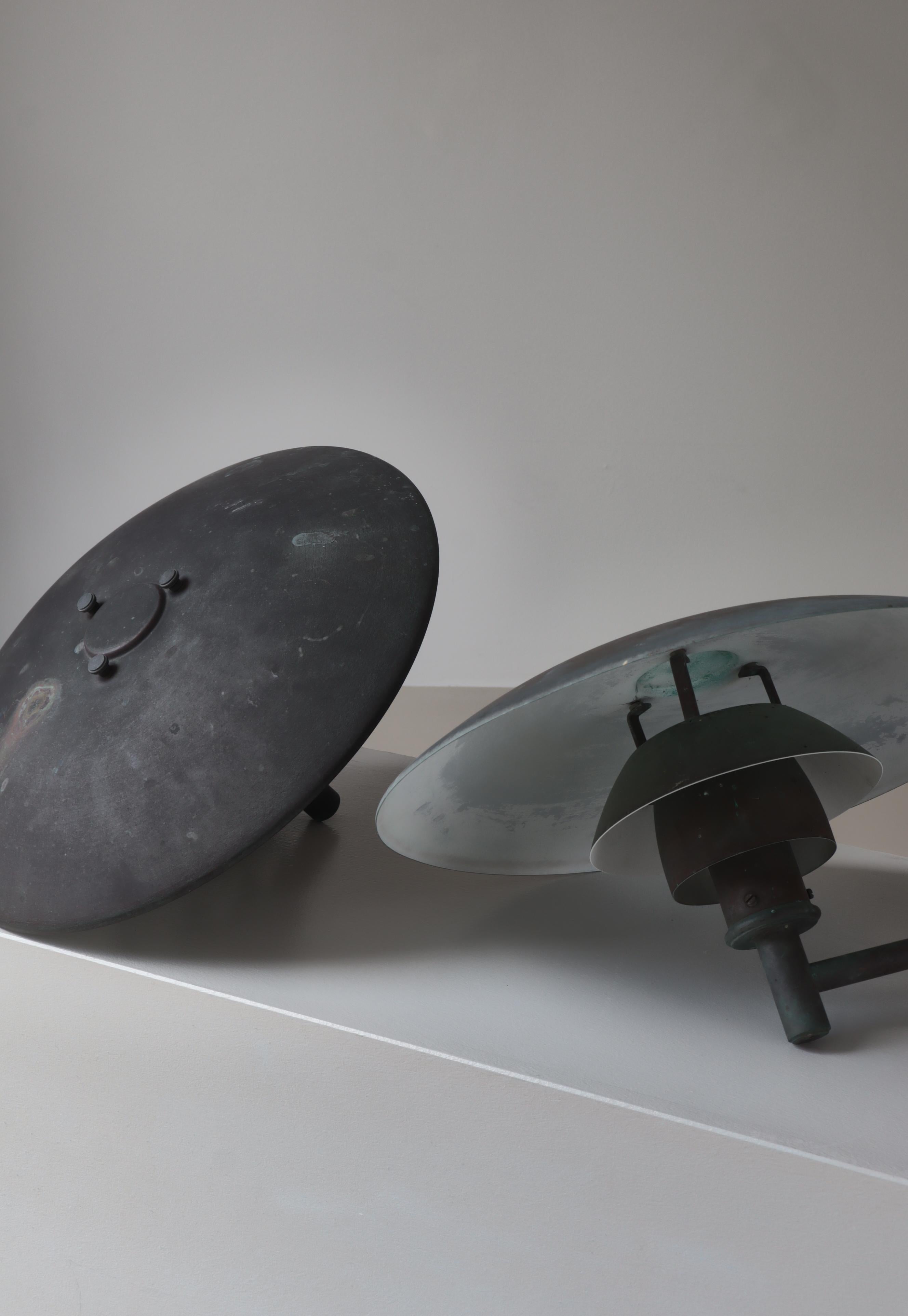 Set of Patinated Copper Outdoor PH-lamps, Poul Henningesen, Louis Poulsen, 1970s For Sale 1