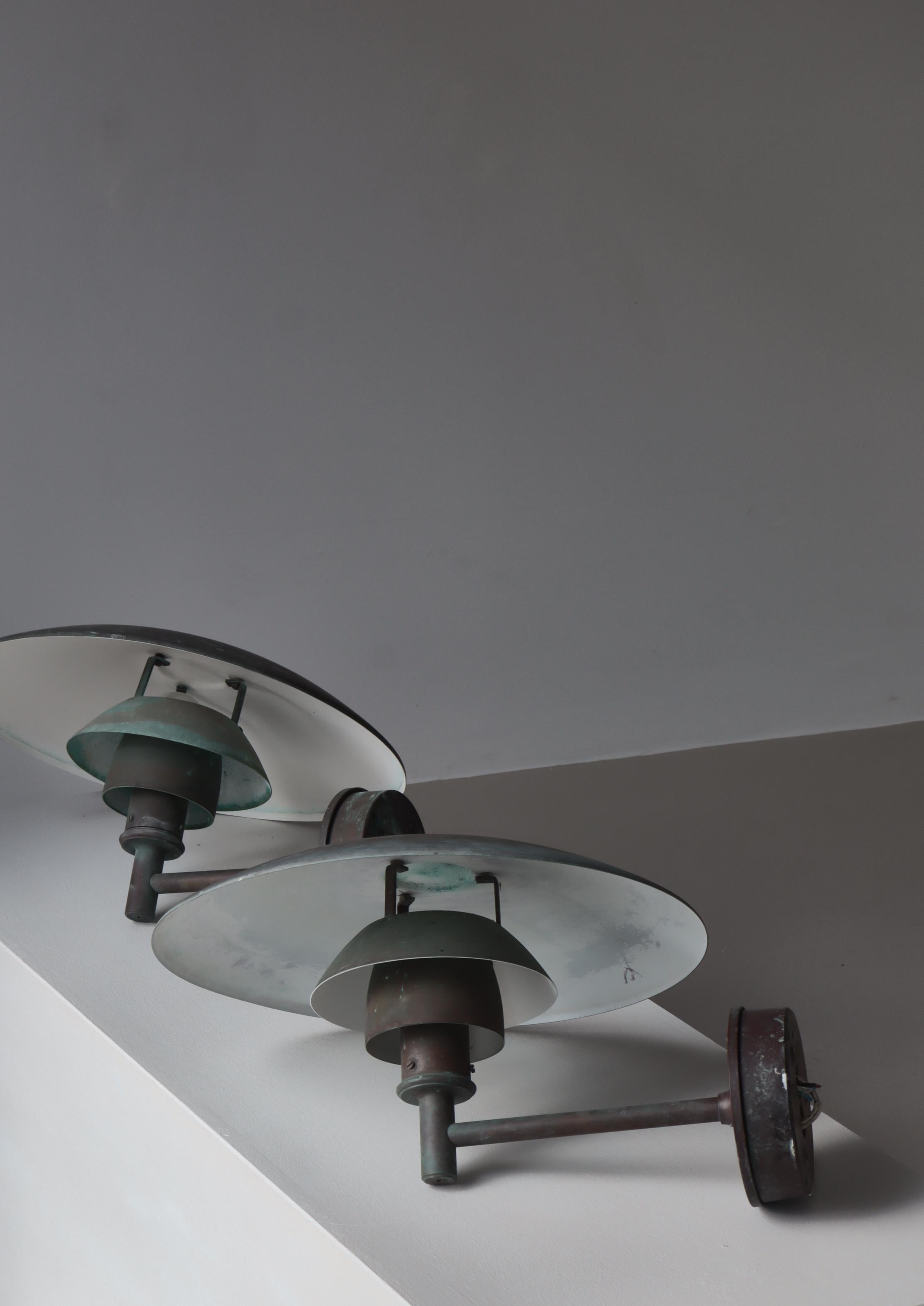 Set of Patinated Copper Outdoor PH-lamps, Poul Henningesen, Louis Poulsen, 1970s For Sale 2