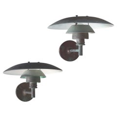Set of Patinated Copper Outdoor PH-lamps, Poul Henningesen, Louis Poulsen, 1970s