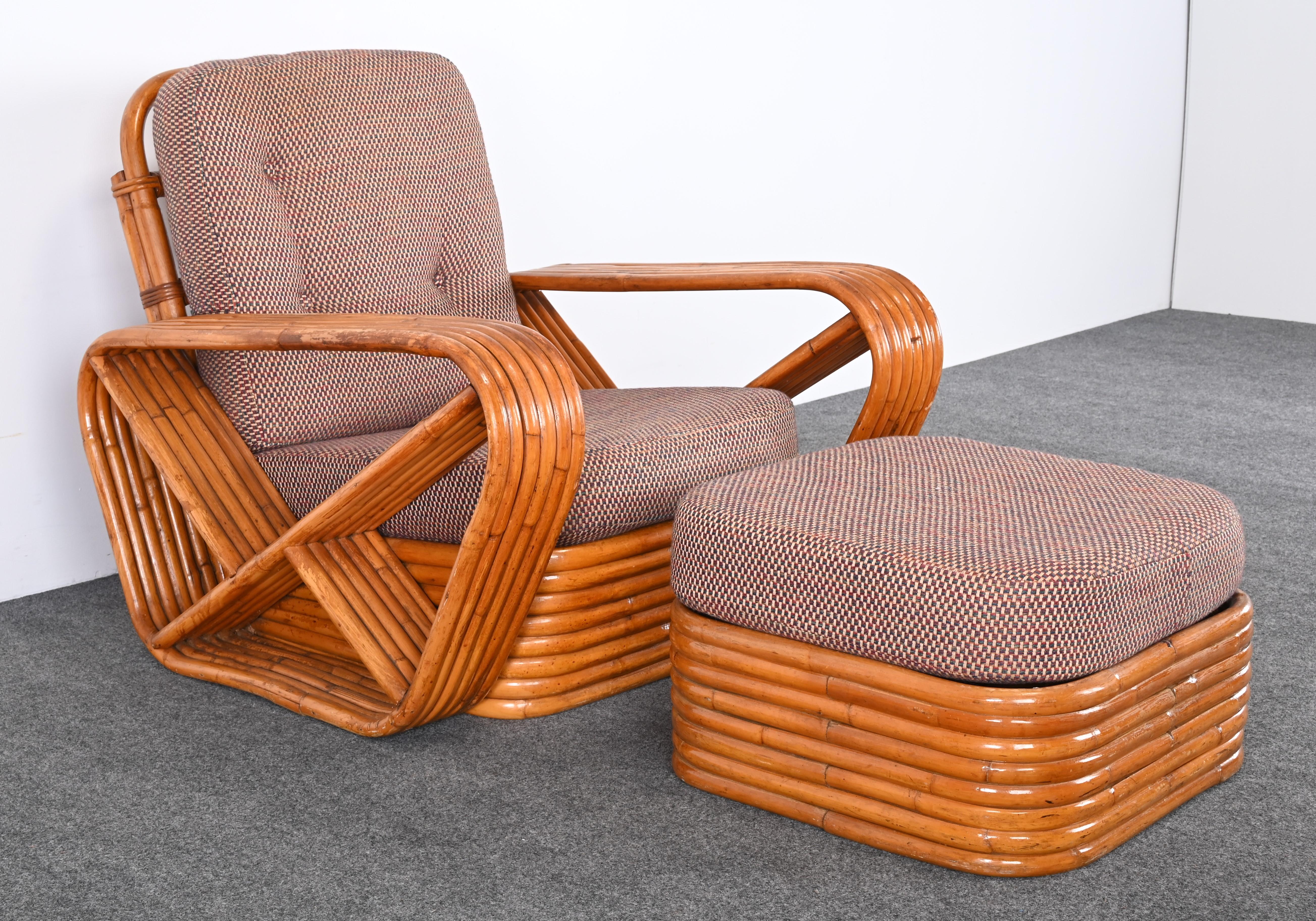 Set of Paul Frankl Style Rattan Furniture, 1940s For Sale 7