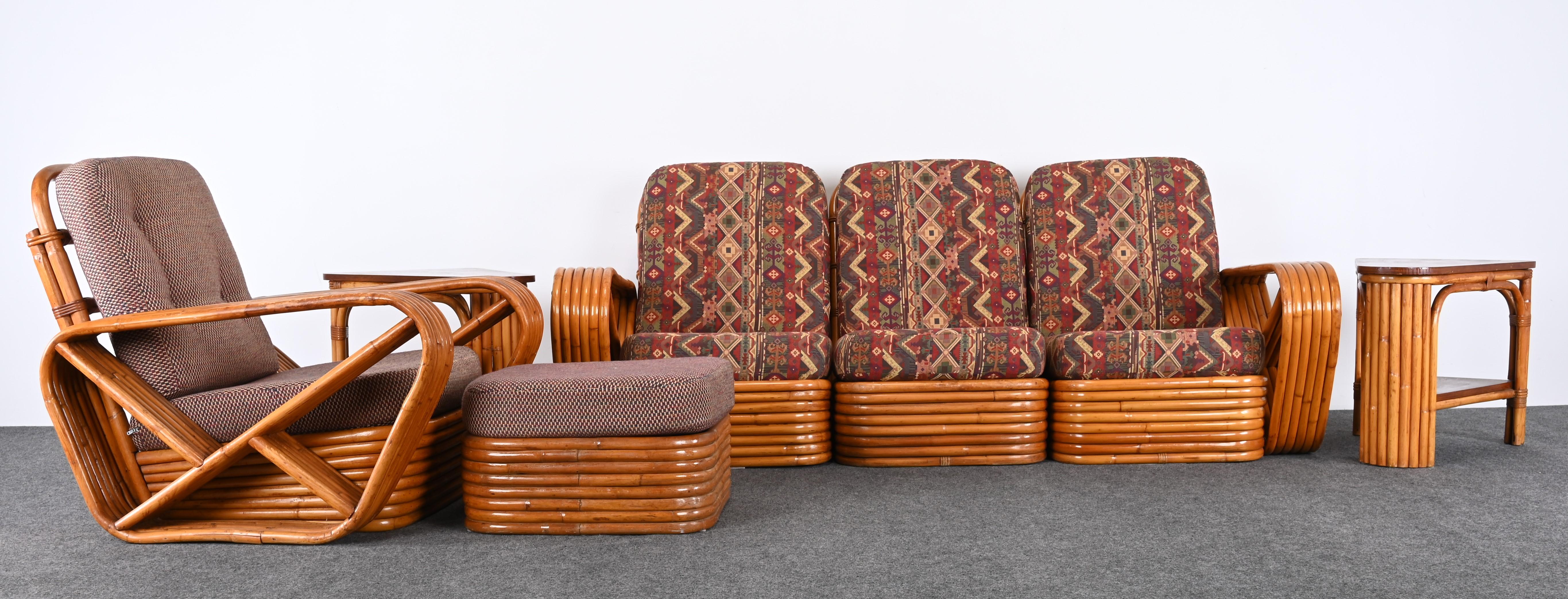 Set aus Rattanmöbeln im Paul-Frankl-Stil, 1940er-Jahre (Moderne der Mitte des Jahrhunderts)
