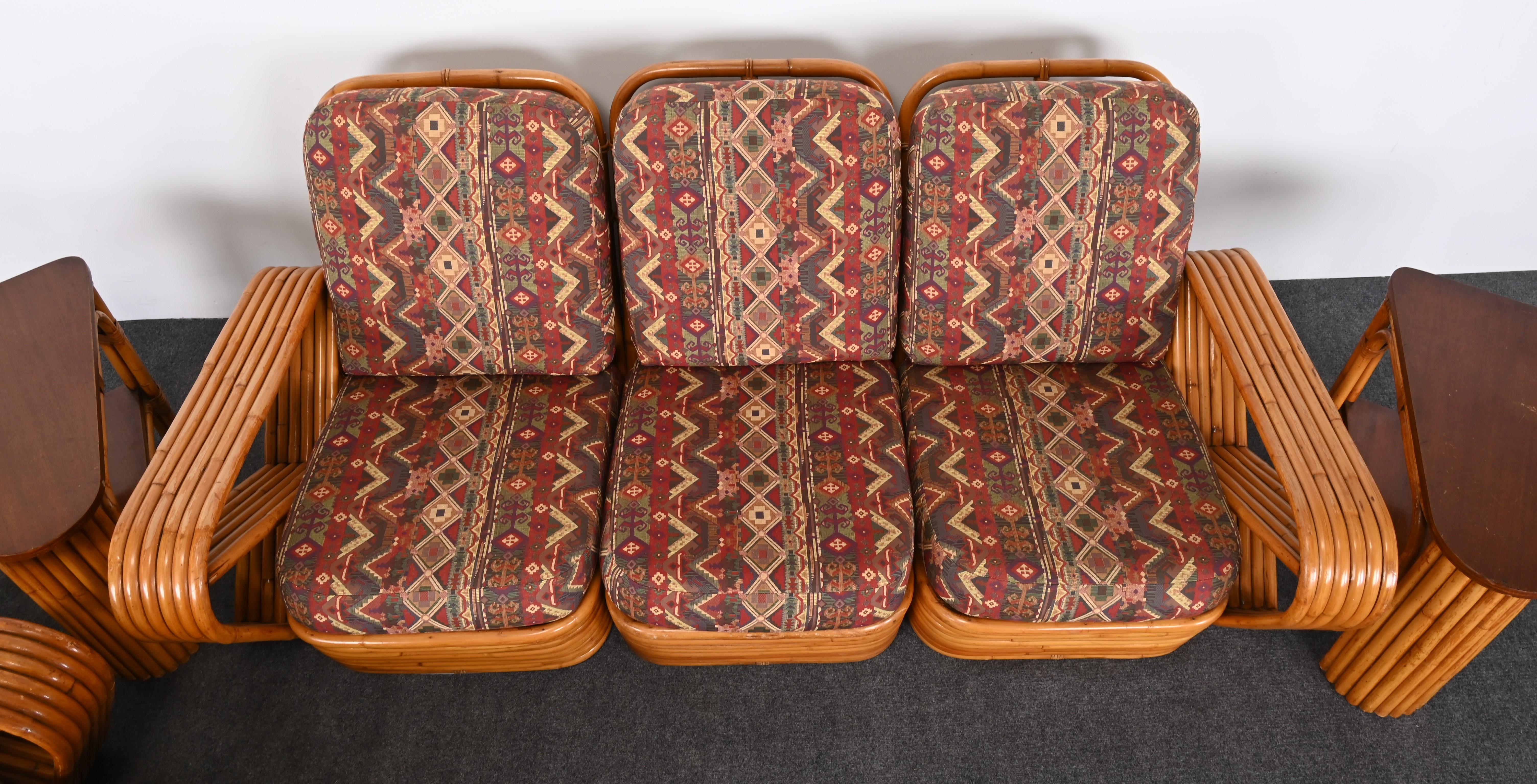 Set aus Rattanmöbeln im Paul-Frankl-Stil, 1940er-Jahre (Mitte des 20. Jahrhunderts)