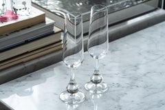 Set of "Pavot" Fluted Champagne Glasses by Boris Tabacoff for Baccarat, 1970