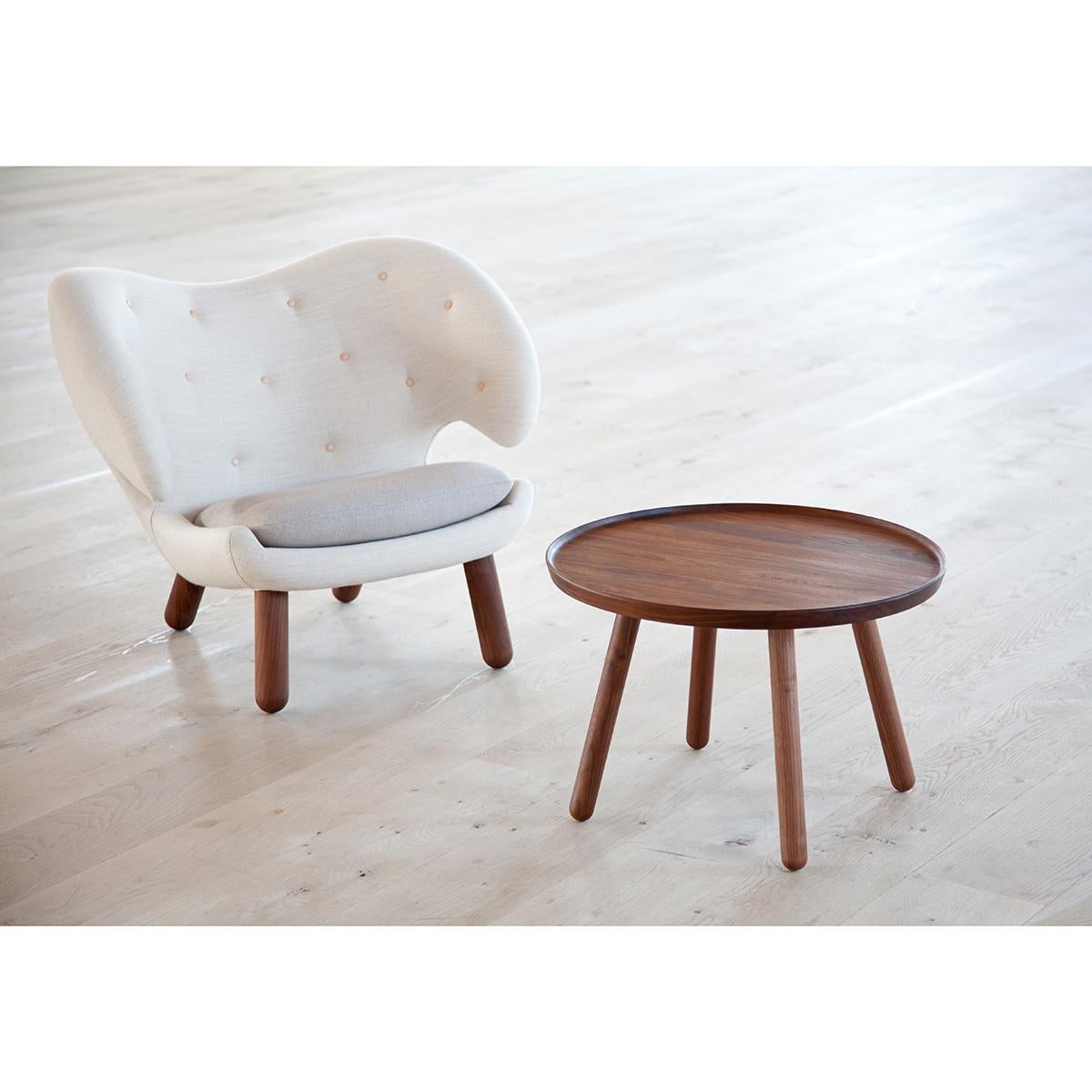 Contemporary Set of Pelican Chair in Wood and Fabric and Pelican Table by Finn Juhl