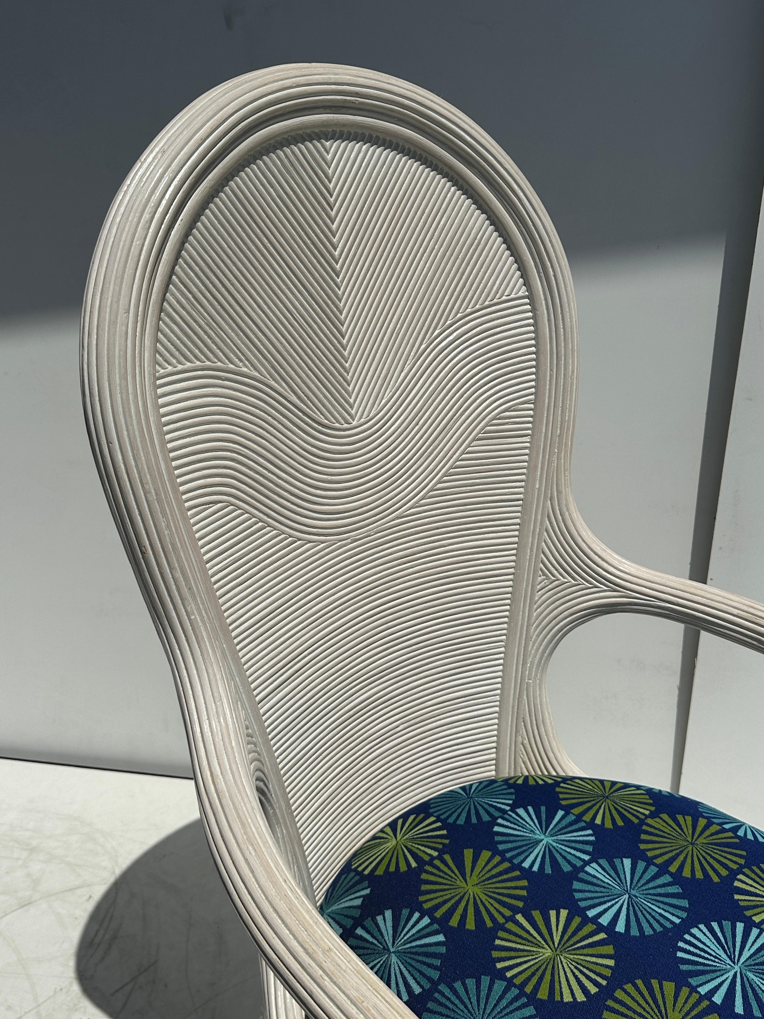 Rattan Set di sedie da pranzo in rattan Pencil Reed in vendita