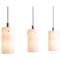 Set of Pendant Lamps with White Glass Shade