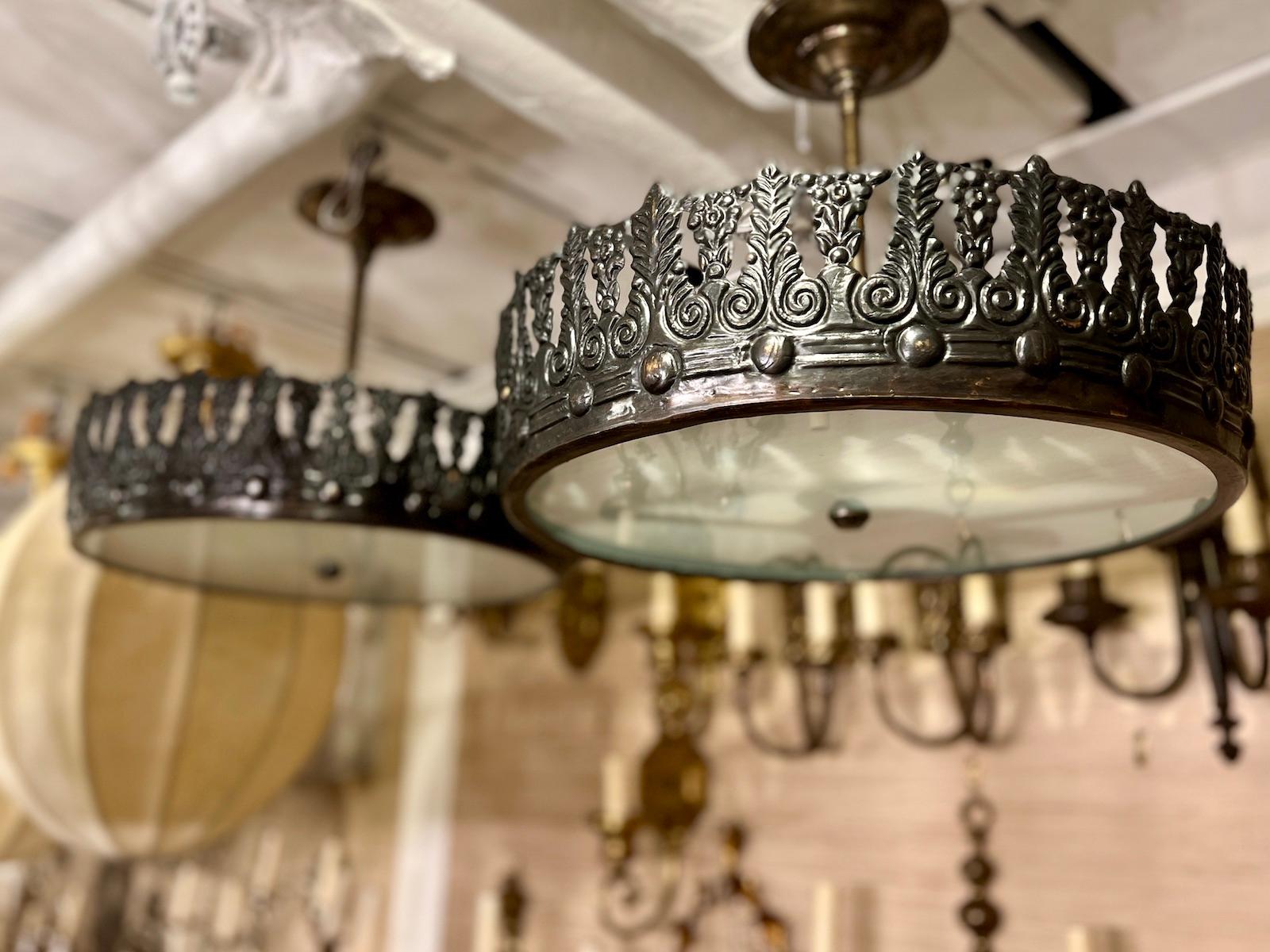 Set of Pendant Light Fixtures, Sold Individually In Good Condition For Sale In New York, NY
