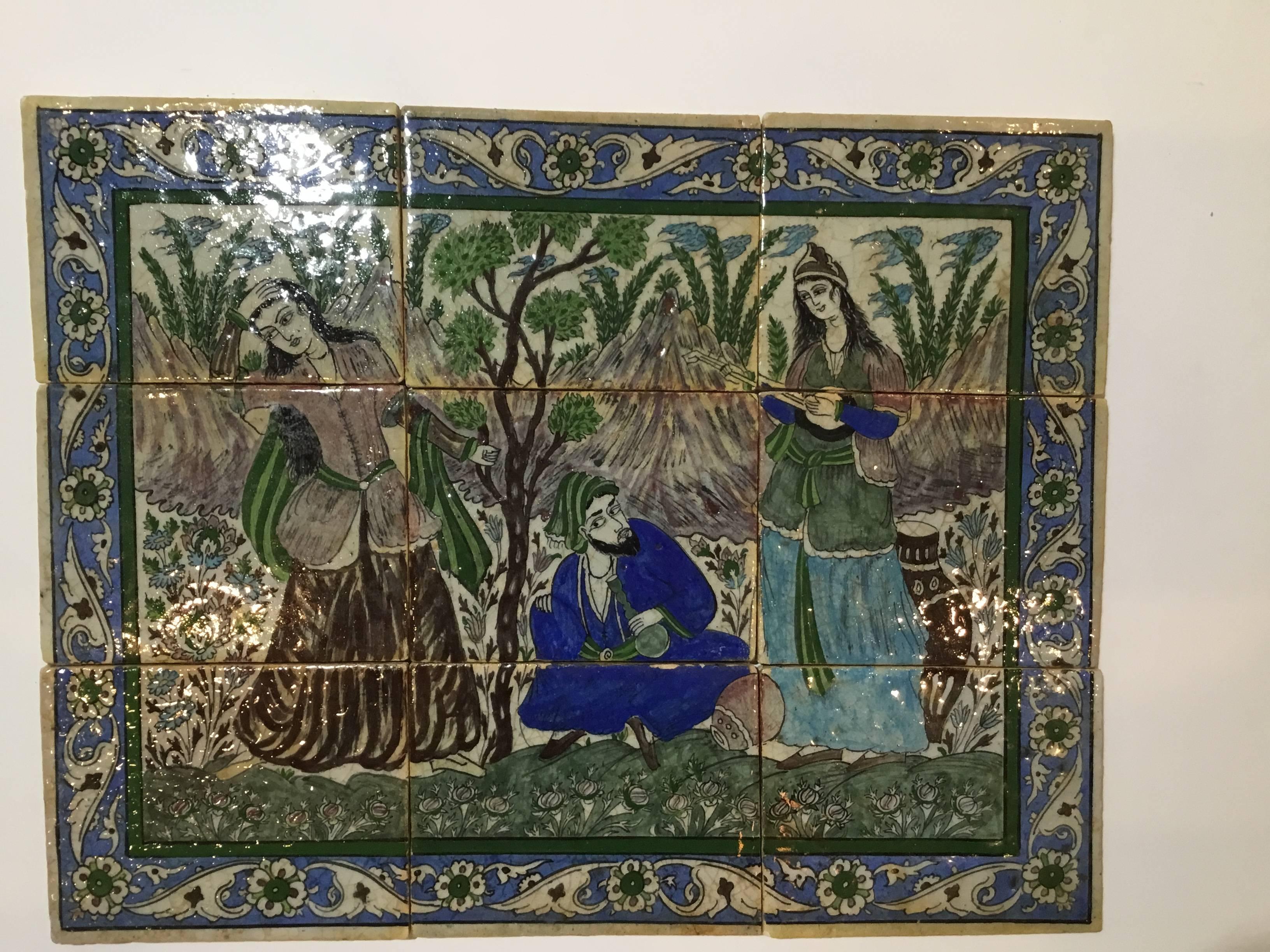 Glazed Set of Persian Tile