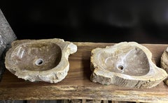 Set Of Petrified Sinks + Teak Console "The Flame" - Special For Kirra