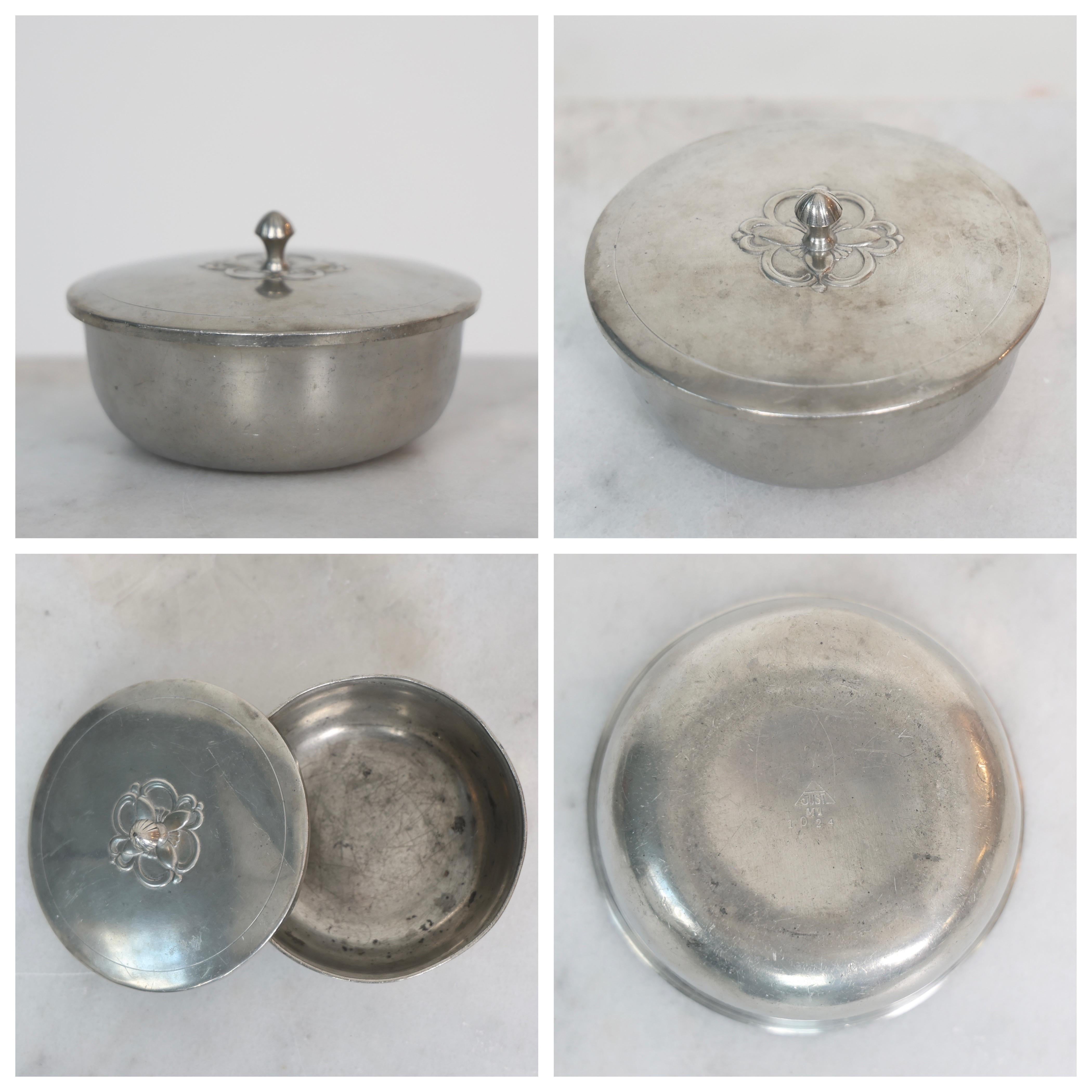 Set of Pewter Bonbonnieres by Just Andersen, 1910s, Denmark For Sale 3