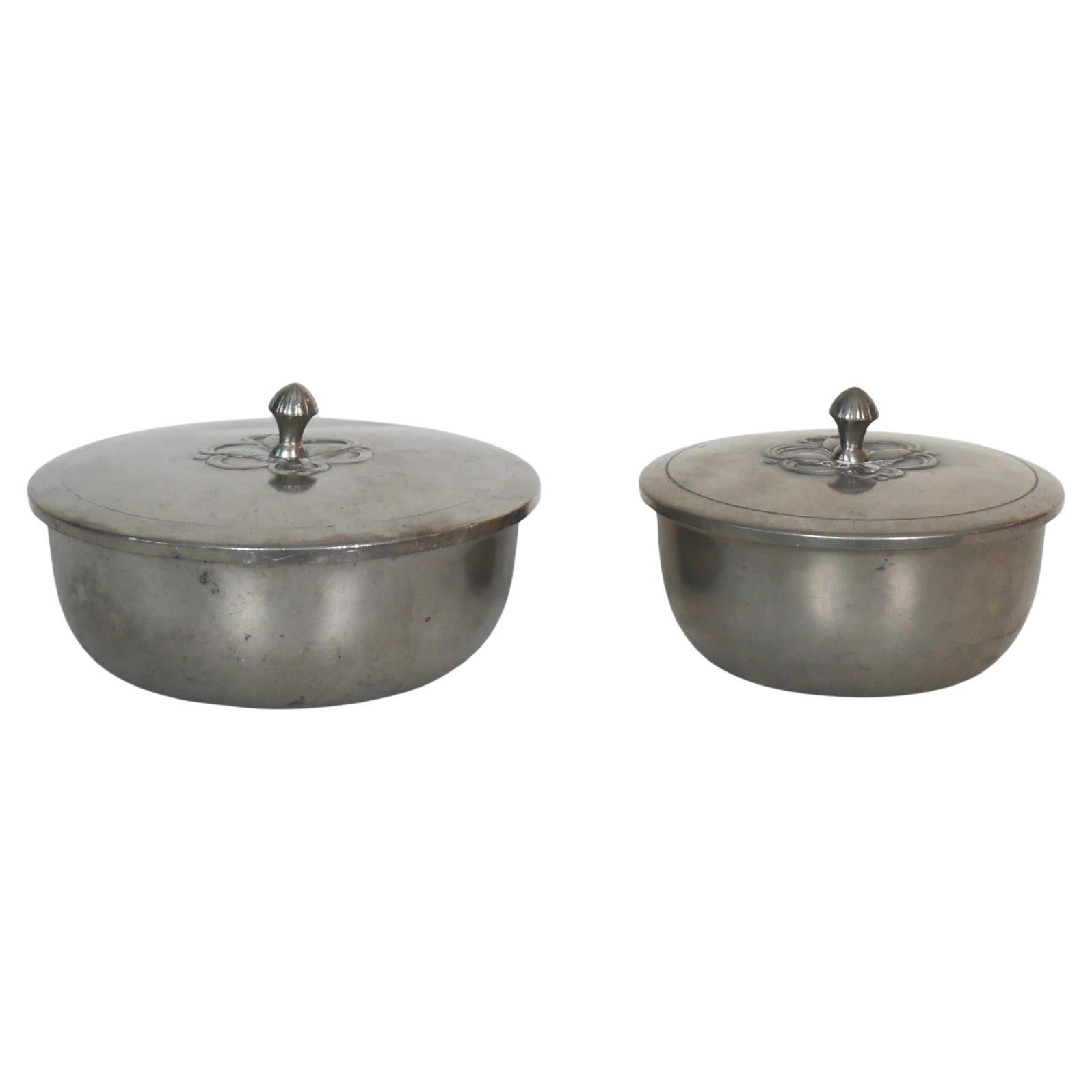 Set of Pewter Bonbonnieres by Just Andersen, 1910s, Denmark