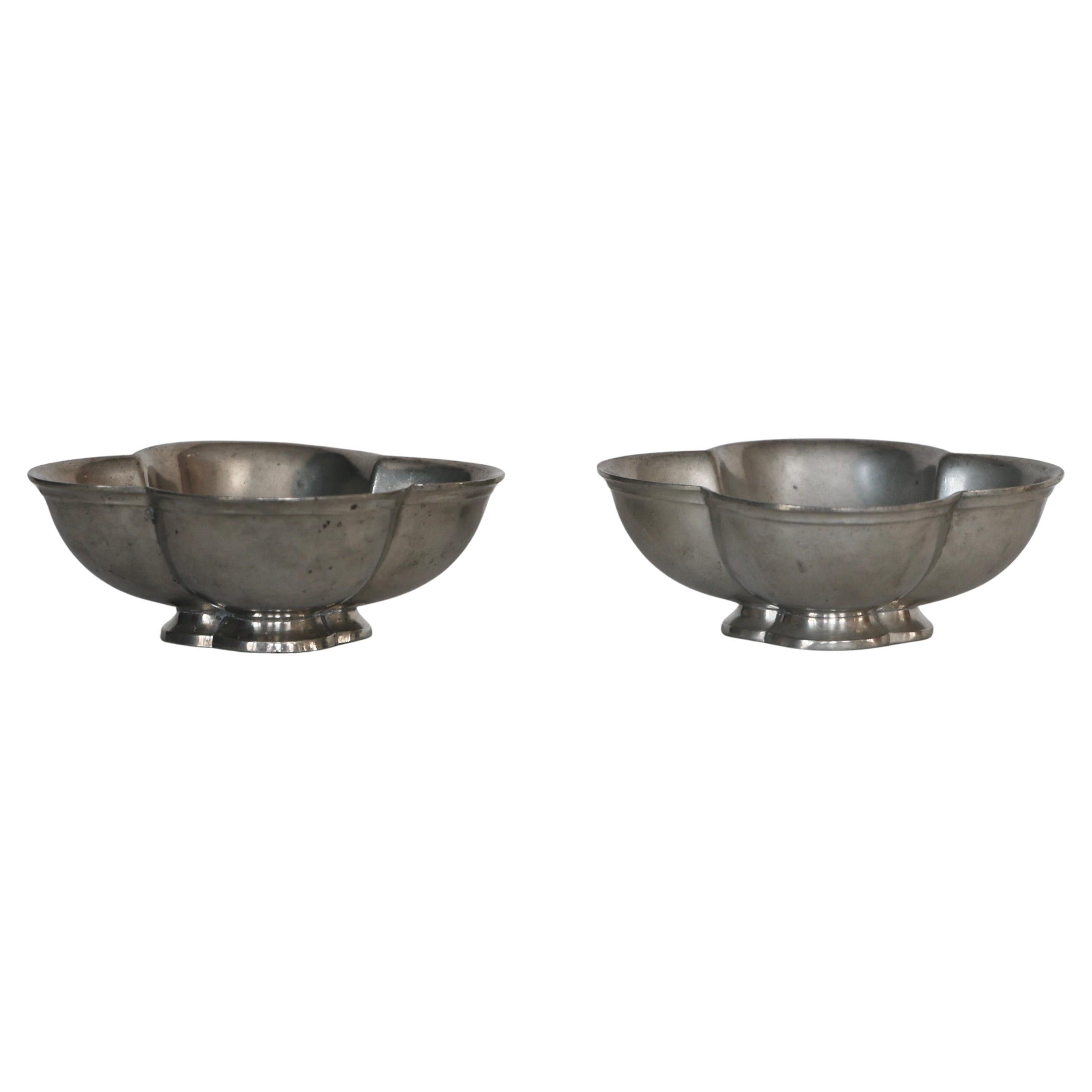 Set Zinnschalen von Just Andersen, 1920er Jahre, Dänemark