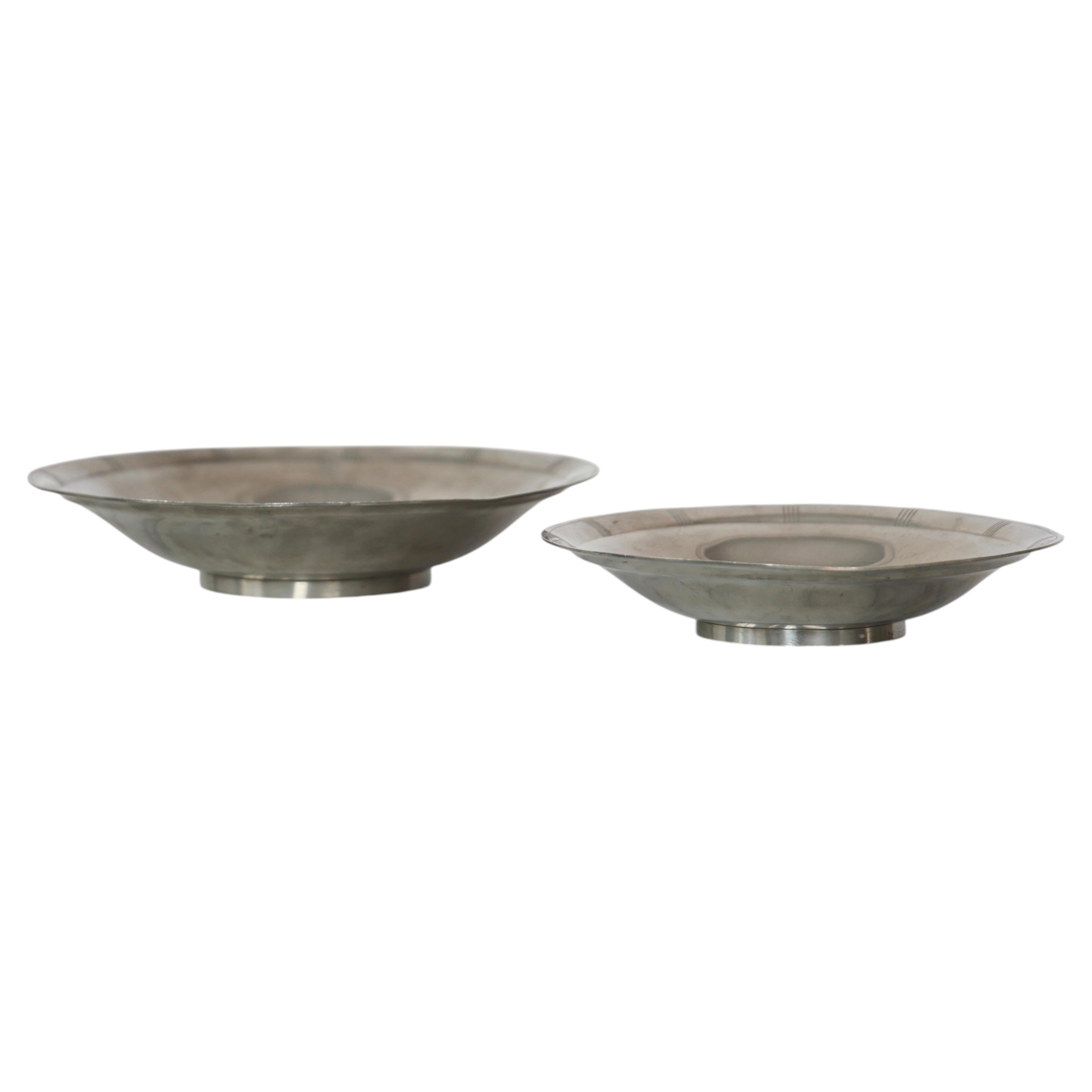 Set of Pewter Bowls by Just Andersen, 1920s, Denmark For Sale
