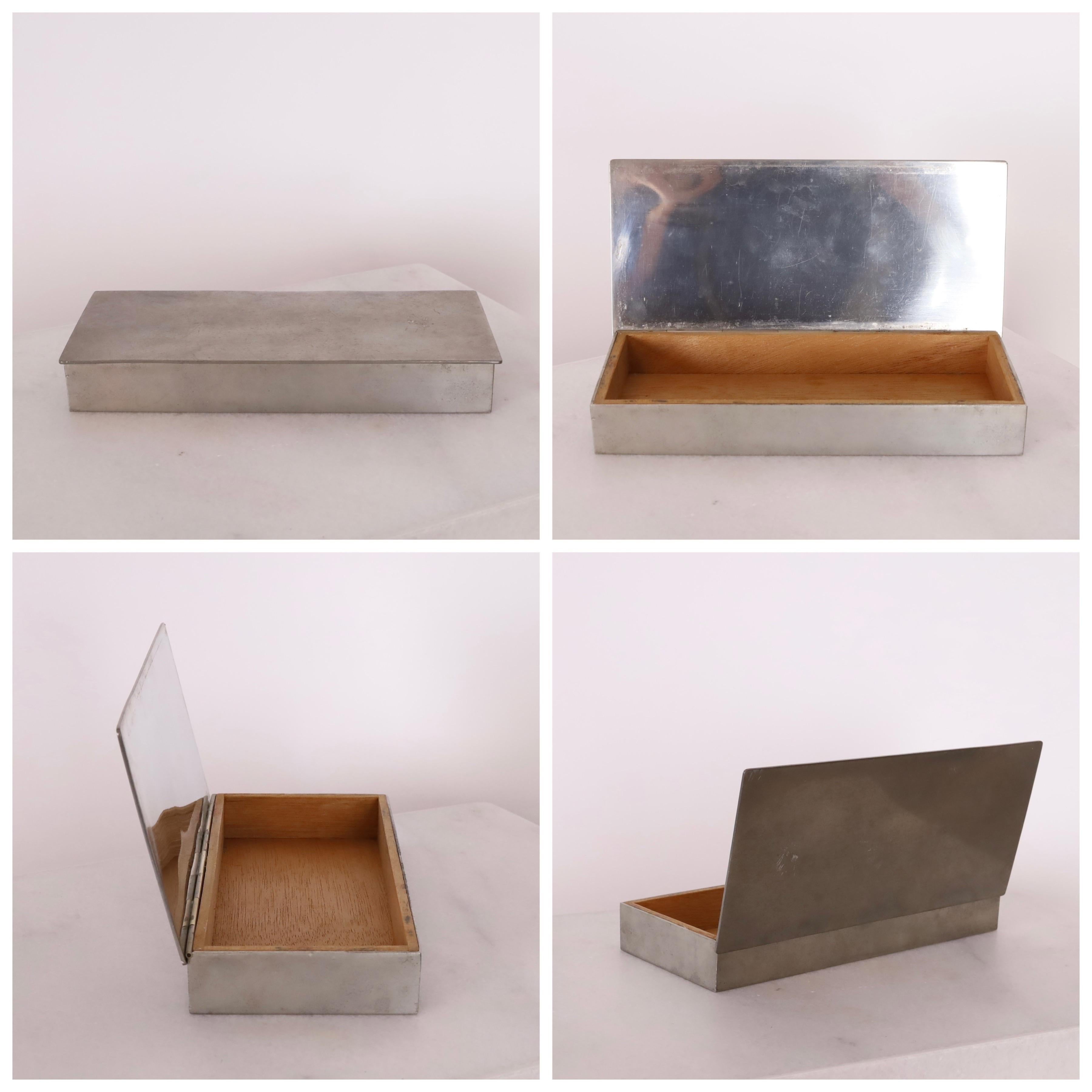 Set of Pewter boxes designed by Arne Erkers for Just Andersen, 1950s, Denmark 6