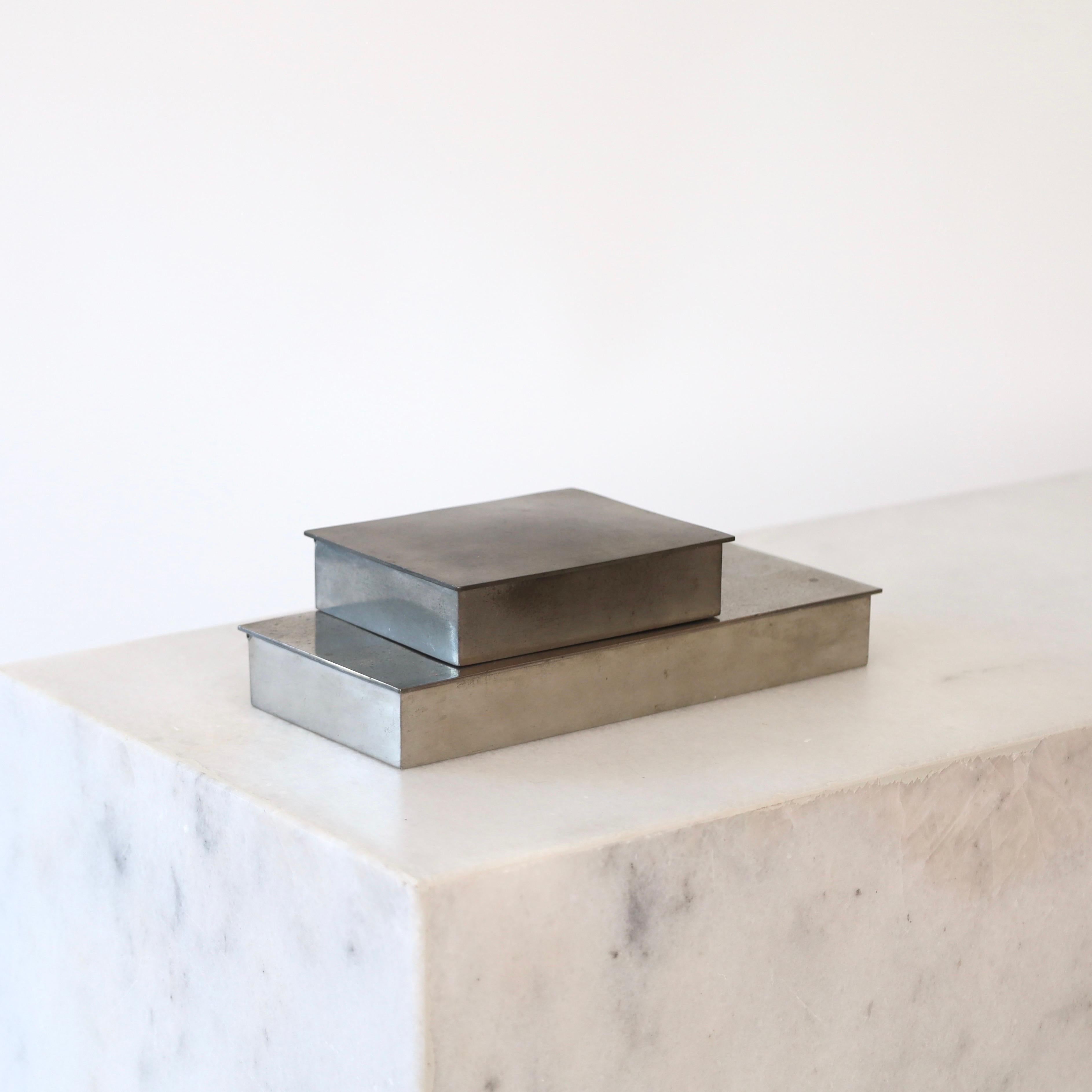 Set of Pewter Boxes designed by Arne Erkers for Just Andersen, 1950s, Denmark 7