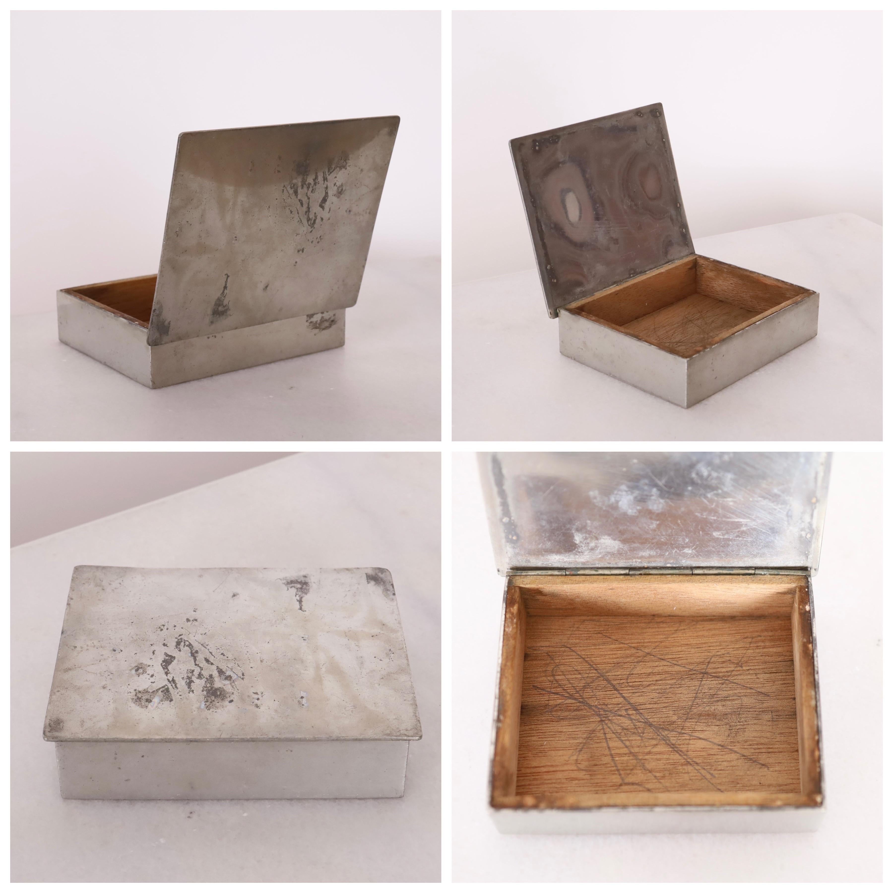 Set of Pewter boxes designed by Arne Erkers for Just Andersen, 1950s, Denmark 8
