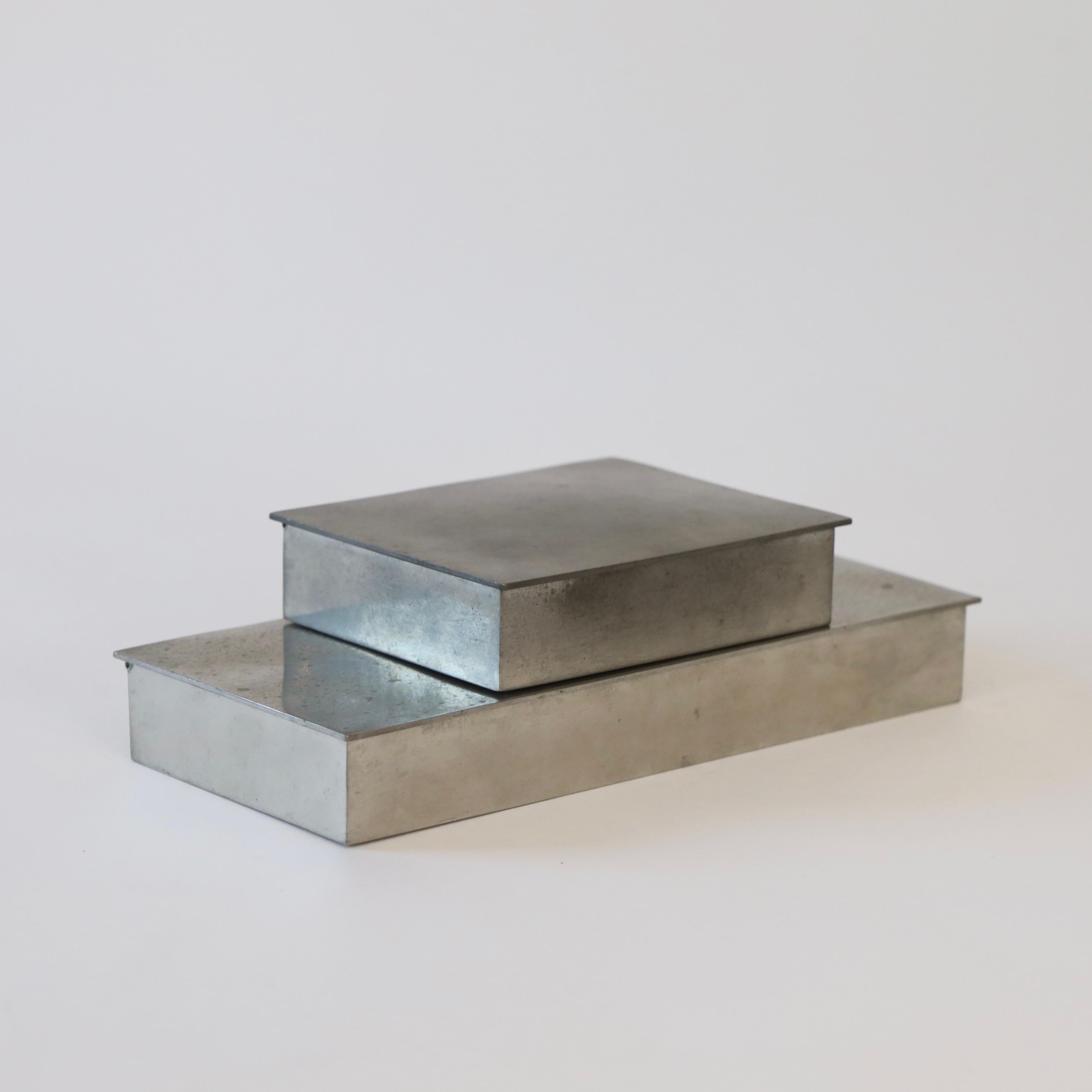 Set of Pewter boxes designed by Arne Erkers for Just Andersen, 1950s, Denmark For Sale 2