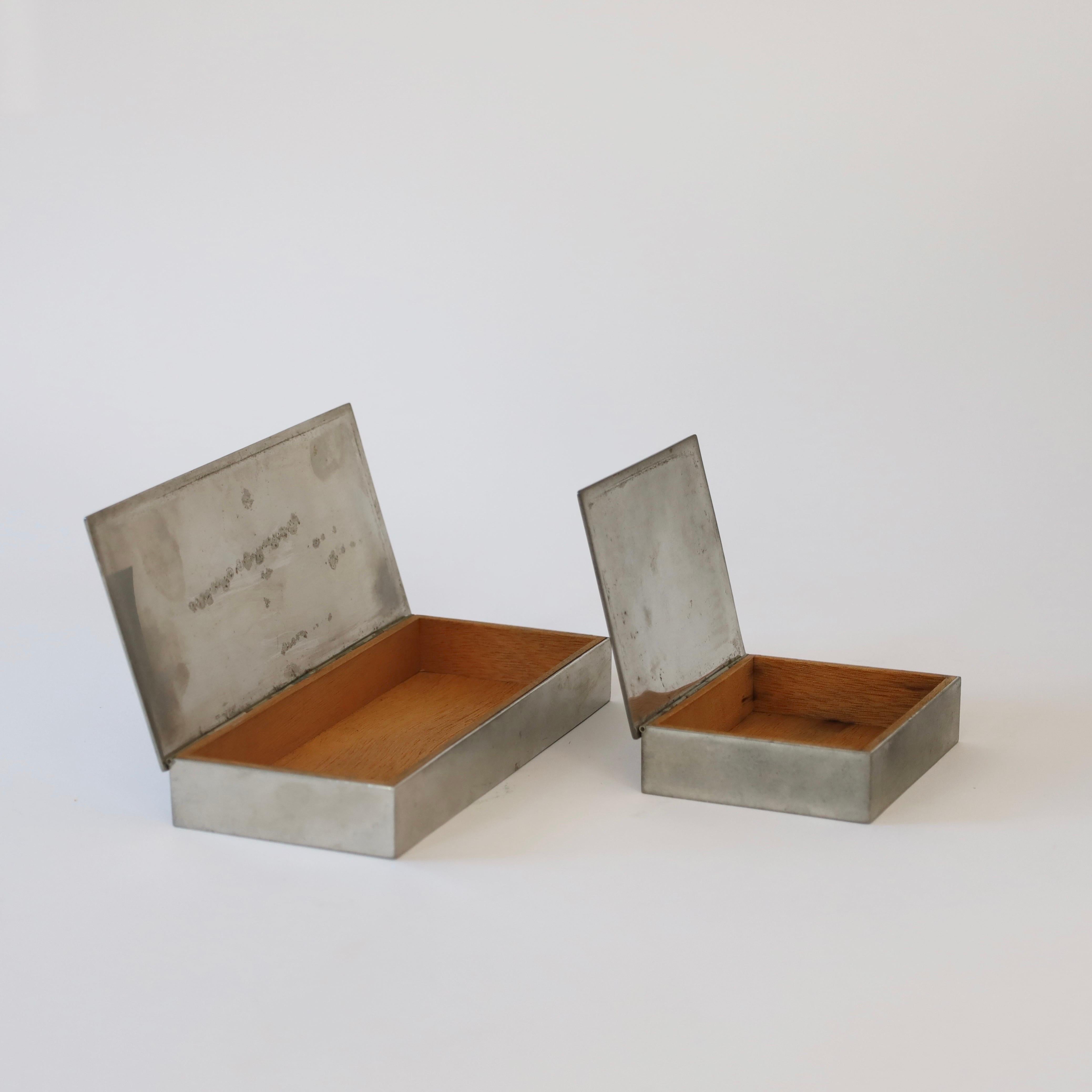Juego de cajas de peltre diseñadas por Arne Erkers para Just Andersen, años 50, Dinamarca en venta 3