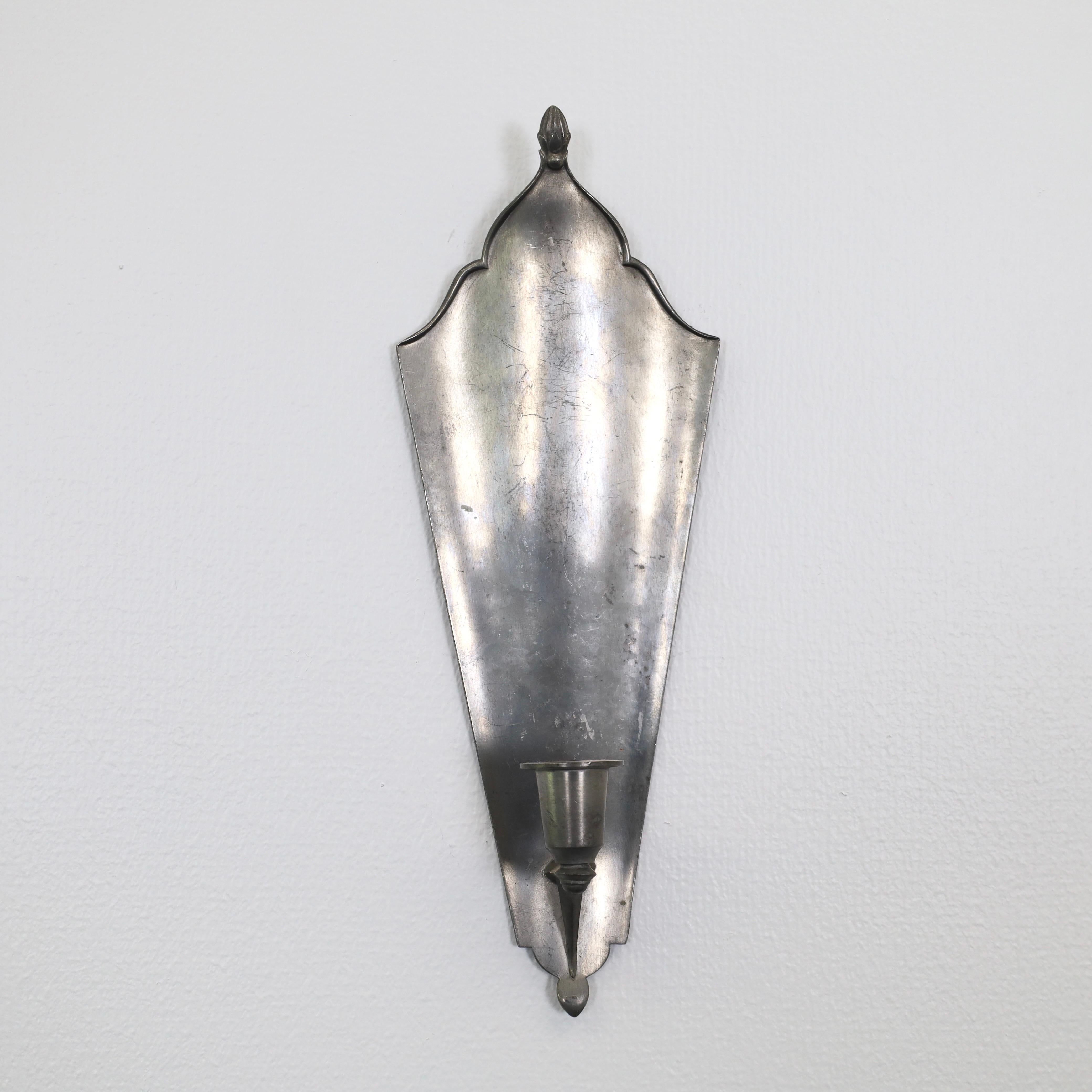 Pewter Candle Sconces by Just Andersen, 1920s, Denmark For Sale 2