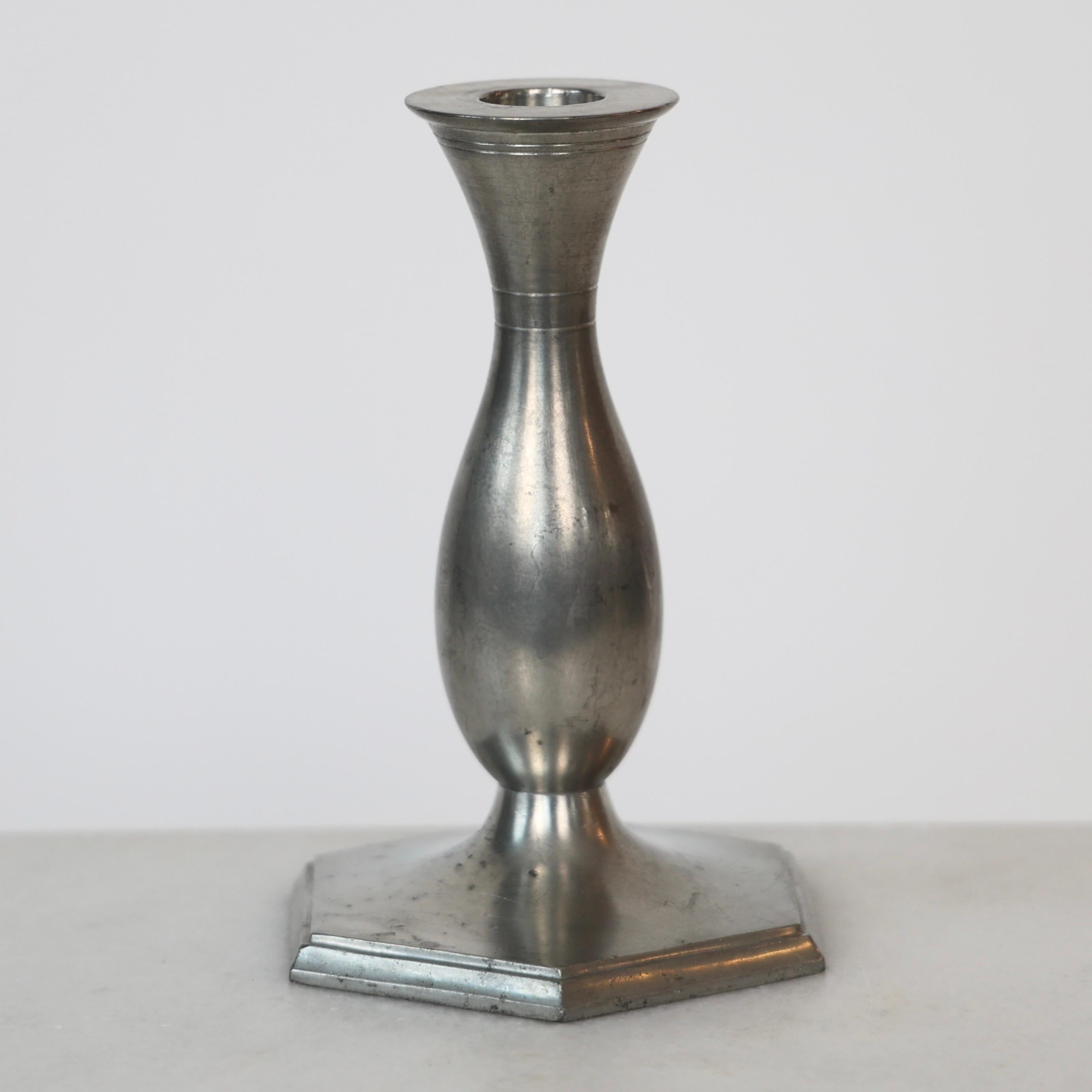 Set of Pewter Candlesticks by Just Andersen, 1920s, Denmark For Sale 3