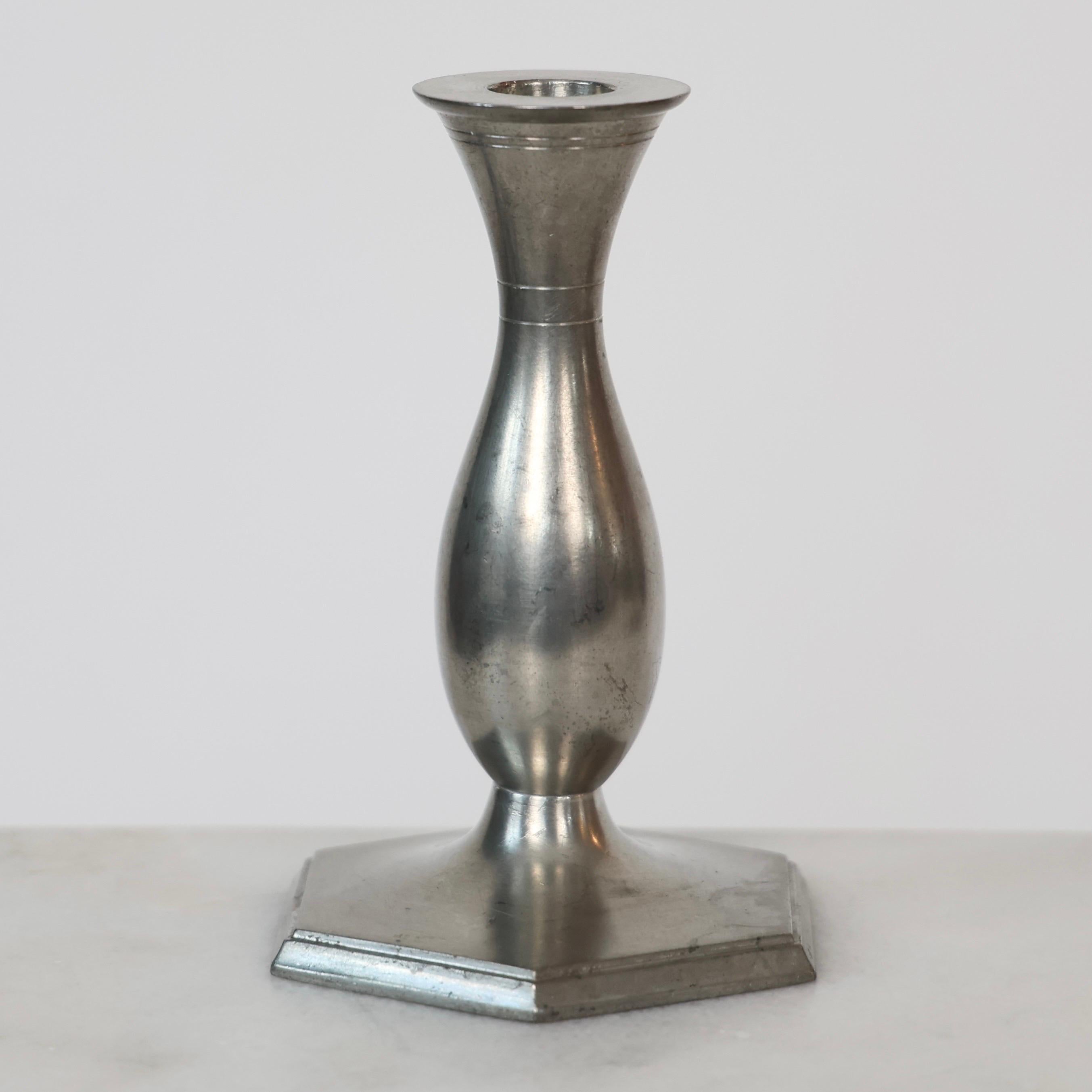 Set of Pewter Candlesticks by Just Andersen, 1920s, Denmark For Sale 2