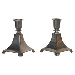 Antique Set of Pewter Candlesticks by Just Andersen, 1920s, Denmark