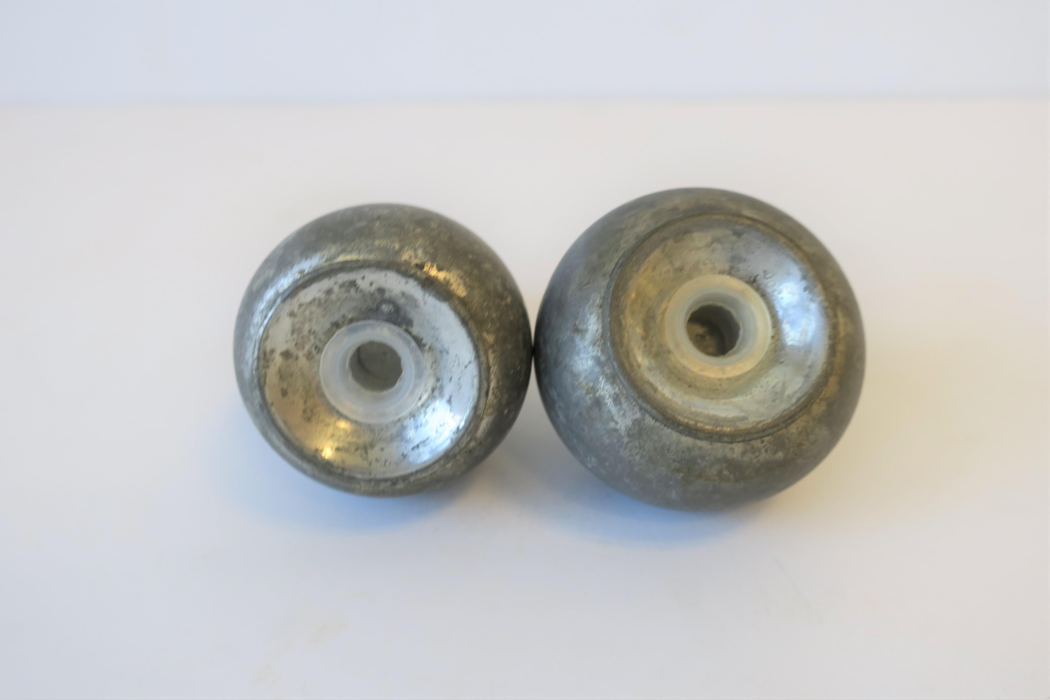 Pewter Fruit Salt and Pepper Shakers or Decorative Objects, Pair For Sale 1