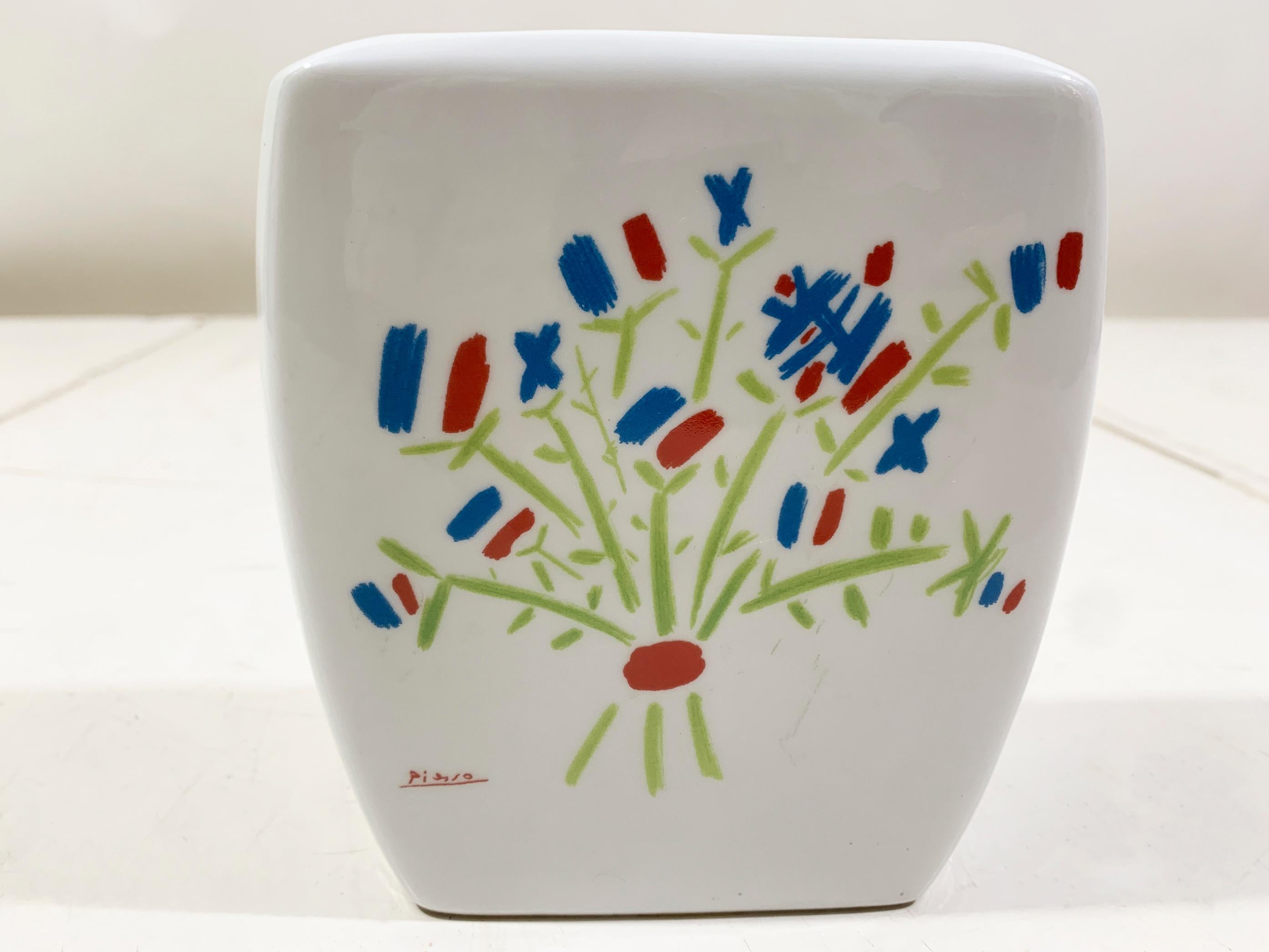 Contemporary Set of Picasso Licensed Tognana Porcelain Bottle and Vase, for MMI, Italy For Sale