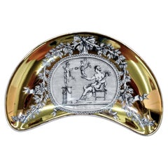 Set of Piero Fornasetti Medaglioni Crescent Catchall Trays, 1960s