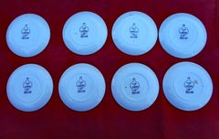 Set of Piero Fornasetti Wine and Liquor Ceramic Coasters, Vini E Liquori, 1950s