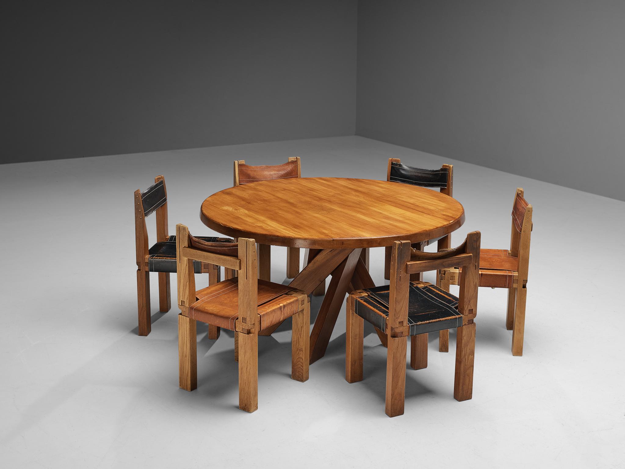 Pierre Chapo, dining table model T21D, elm, France, 1960s

This design is an early edition, created according to the original craft methodology of Pierre Chapo. The shape of the base creates a very dynamic look. The perfectly made solid wood