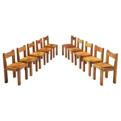 Set of Pierre Chapo 'S11' Chairs in Cognac Leather