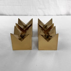 Set of Pierre Forssell brass candleholders by Skultuna, Sweden, 1960s